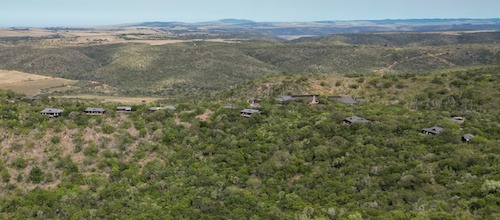 Aerial view of chalets