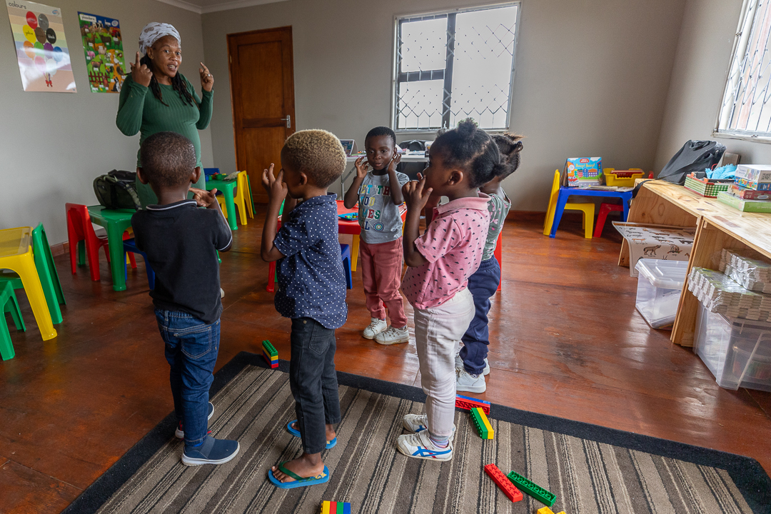 Children being taught in the new Liggerman Centre