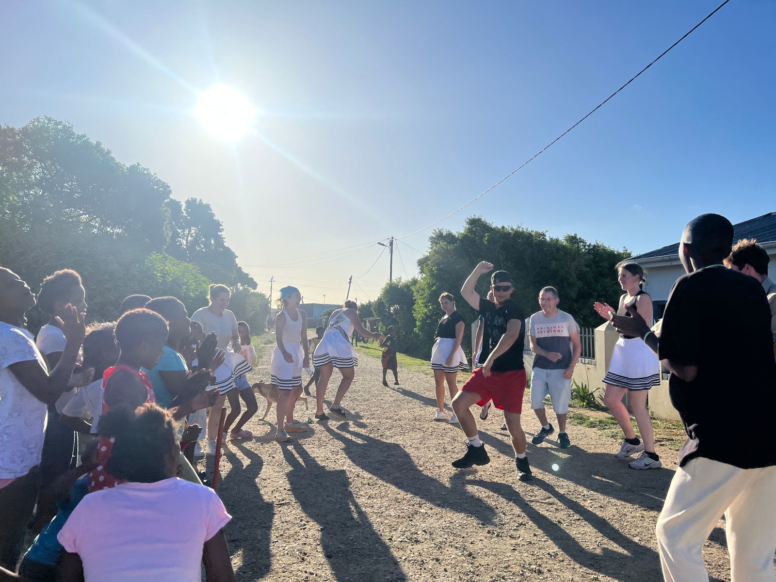 Kariega volunteers dancing with community kids